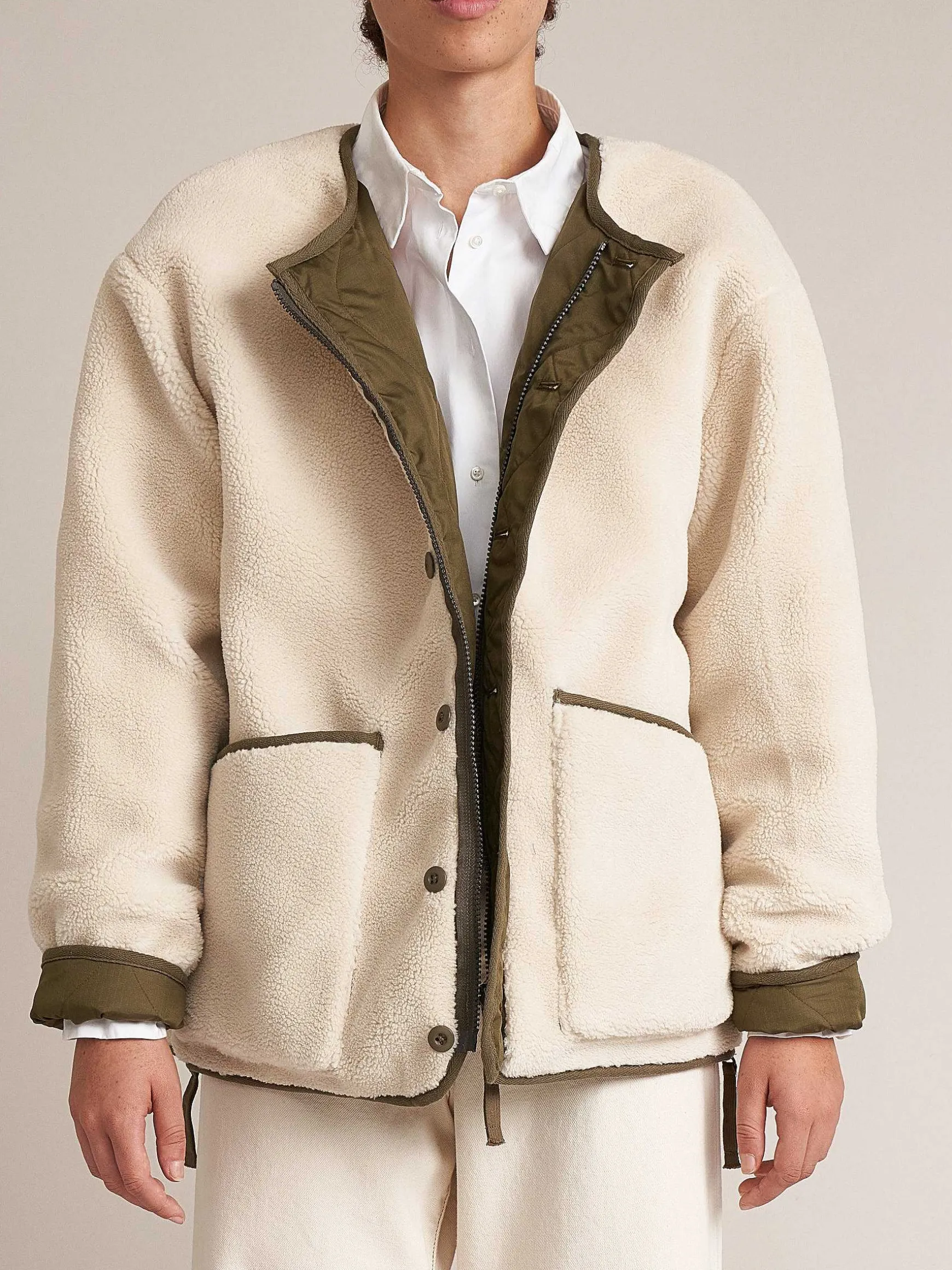 Taion | Reversible Military Crewneck Down Jacket